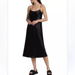 NEW Vince Slip Midi Dress Black Size XS